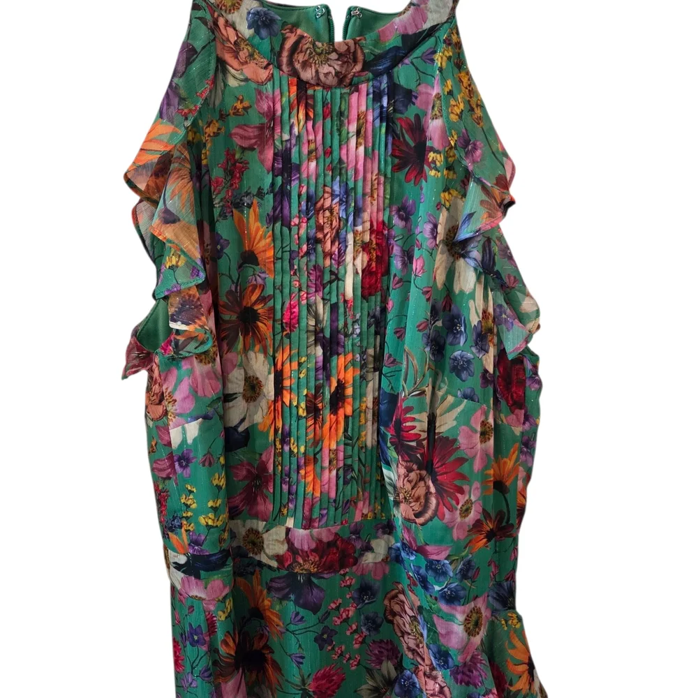 NWT Besty Adam Floral Green Maxi Dress Size 10 - Picture 4 of 6